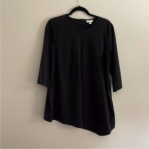 J. Jill Black Asymmetrical 3/4 Sleeve Tunic dress nwt